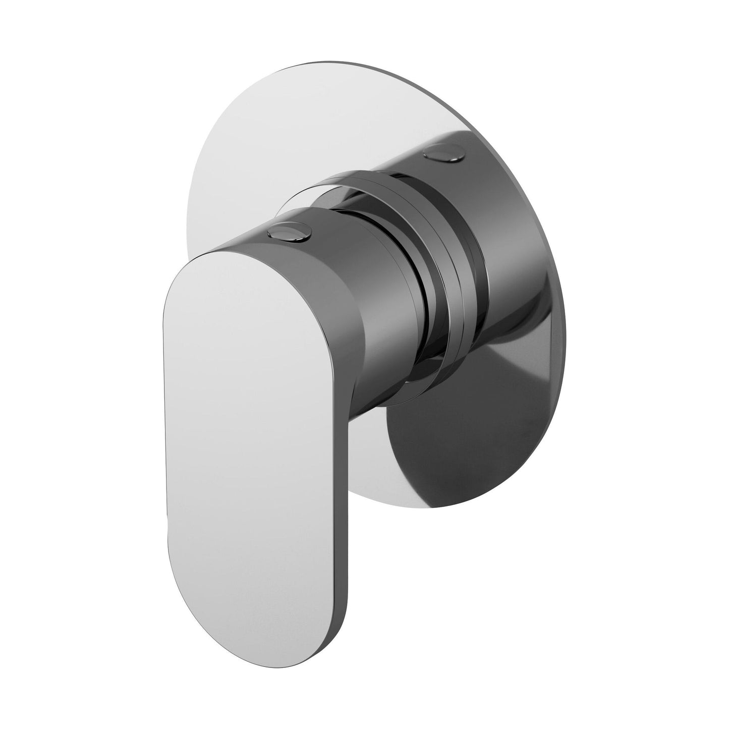 [BSCUST10] Balterley Current Contemporary Round Concealed Stop Tap with Lever Handle for Thermostatic Shower Control - Chrome Finish - Cutout