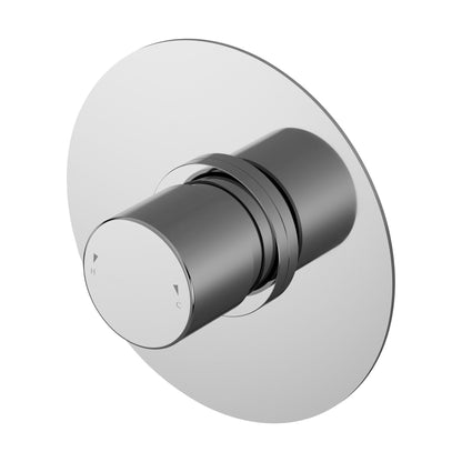 [BSCUTC11] Balterley Current Contemporary Round Concealed Thermostatic Temperature Control Valve with Knob Handle - Chrome Finish - Cutout