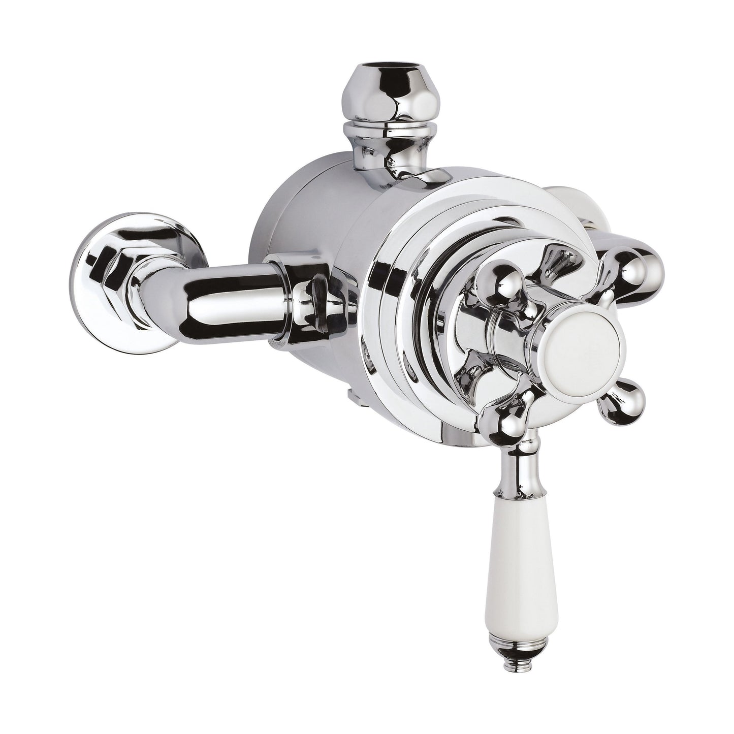 [BSED091E] Traditional Exposed Dual Thermostatic Shower Valve (1 Outlet) - Chrome - Balterley - Cutout