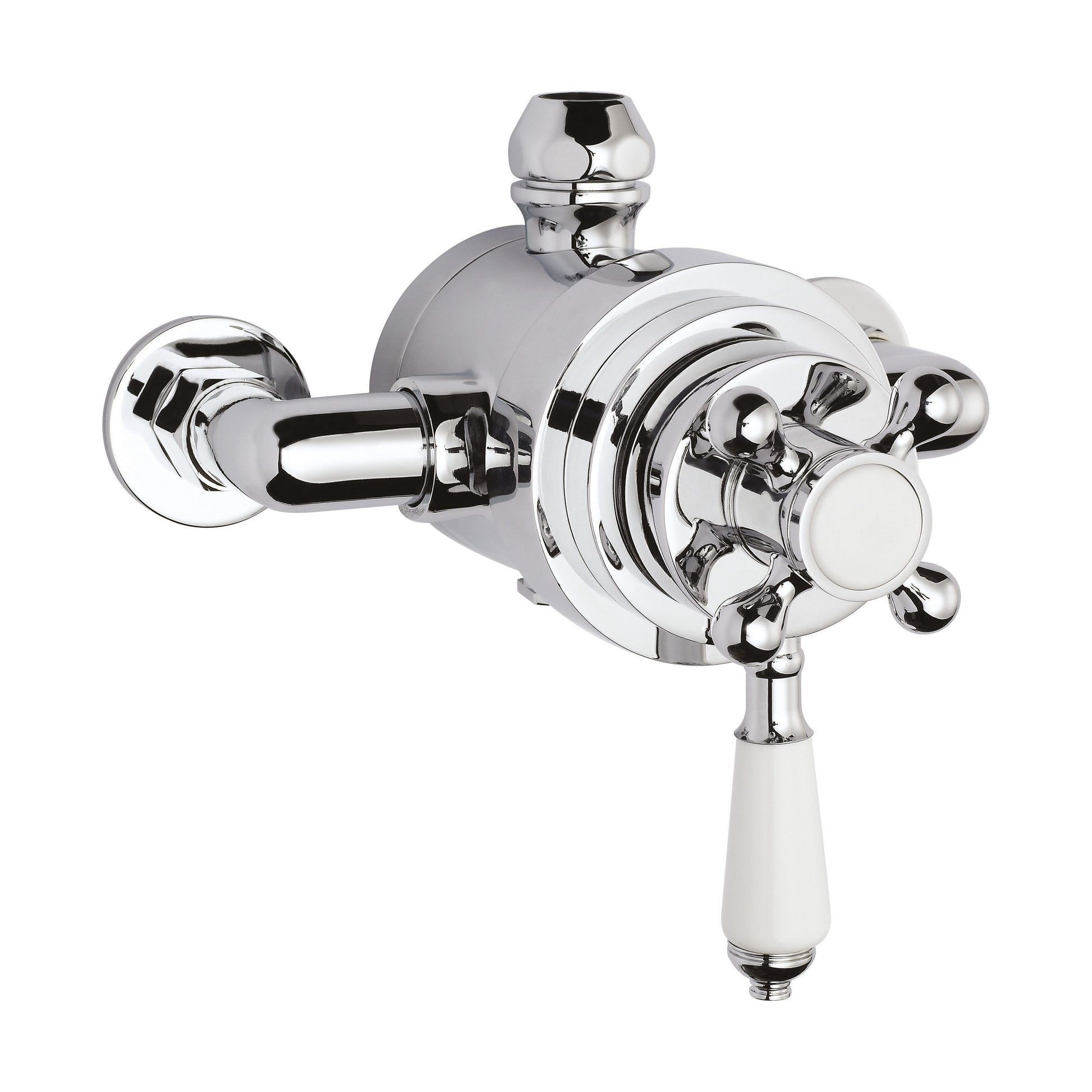 [BSED091E] Traditional Exposed Dual Thermostatic Shower Valve (1 Outlet) - Chrome - Balterley - Cutout