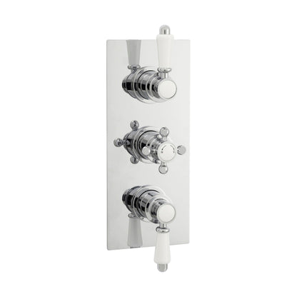 [BSED315] Traditional Concealed Triple Thermostatic Shower Valve with 2 Outlets in Chrome Finish by Balterley - Cutout