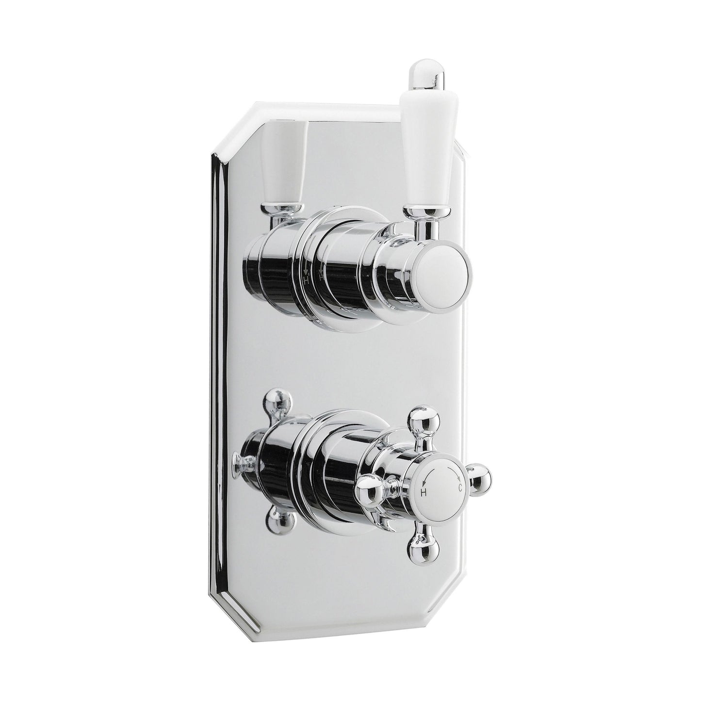 [BSED316] Traditional Bathroom Concealed Twin Thermostatic Shower Valve (1 Outlet) - Chrome - Balterley - Cutout