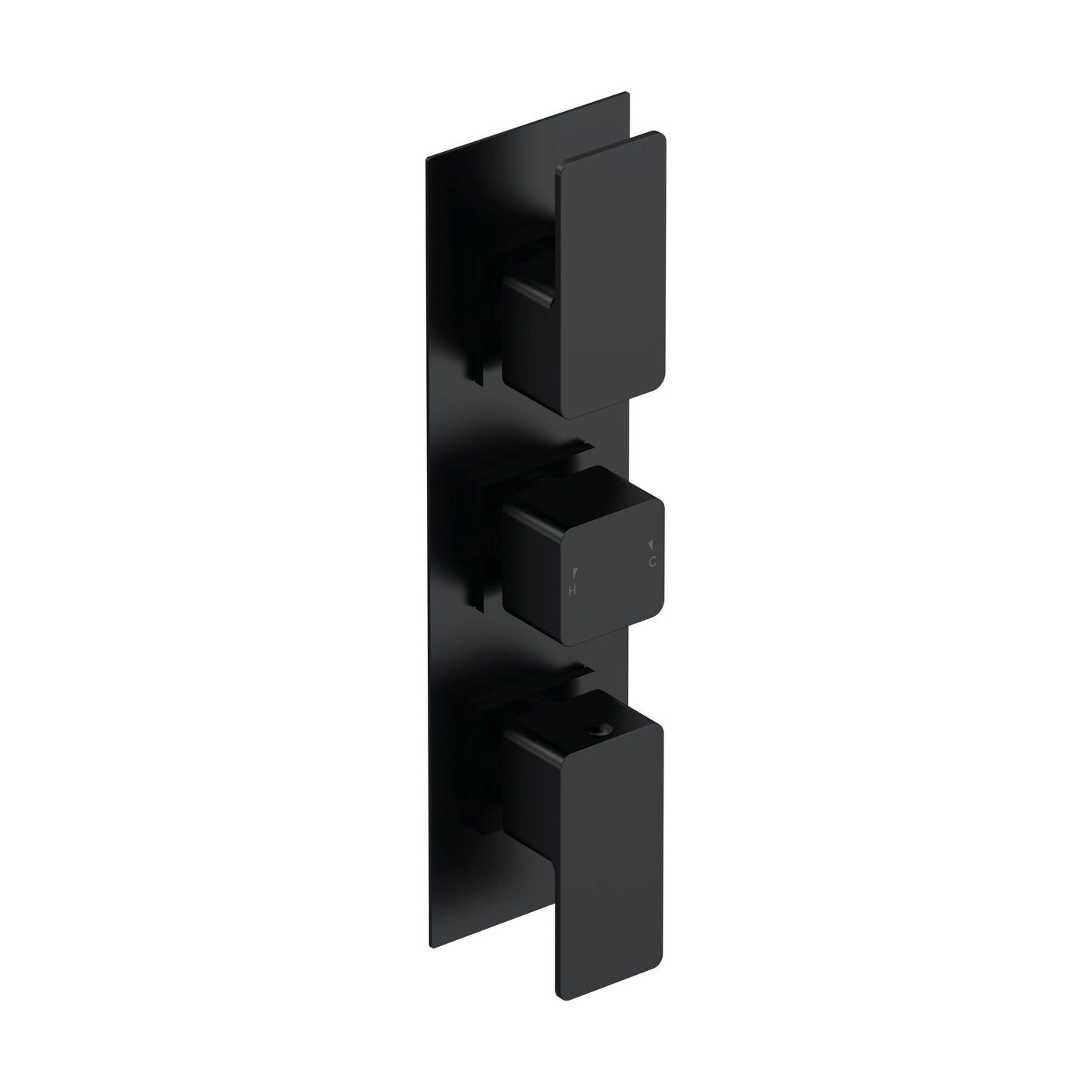 [BSEM4TR03] Empire Contemporary Concealed Square Triple Thermostatic Shower Valve with Diverter, 300mm Solid Brass - Matt Black by Balterley - Cutout