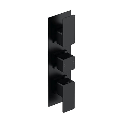 [BSEM4TR03] Empire Contemporary Concealed Square Triple Thermostatic Shower Valve with Diverter, 300mm Solid Brass - Matt Black by Balterley - Cutout