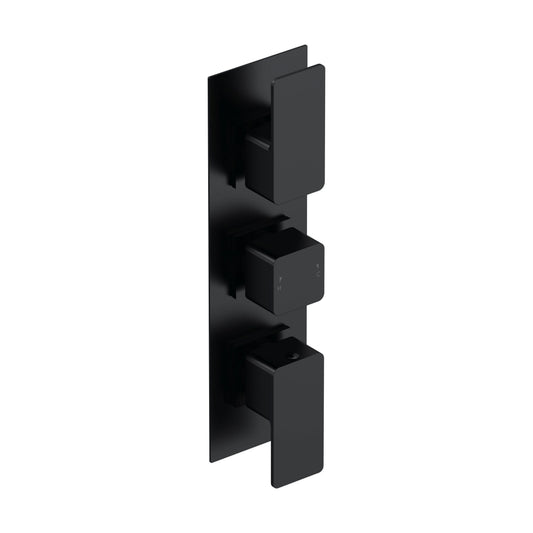 [BSEM4TR03] Empire Contemporary Concealed Square Triple Thermostatic Shower Valve with Diverter, 300mm Solid Brass - Matt Black by Balterley - Cutout