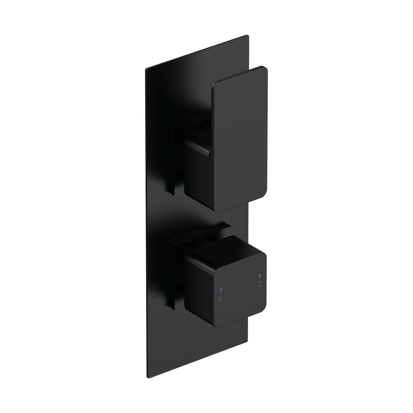 [BSEM4TW02] Empire Contemporary Concealed Square Twin Thermostatic Shower Valve with Diverter, 215mm Solid Brass - Matt Black by Balterley - Cutout