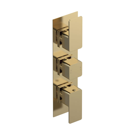 [BSEM8TR02] Empire Square Concealed Triple Thermostatic Shower Valve (2 Outlets), Brushed Brass - Balterley - Cutout