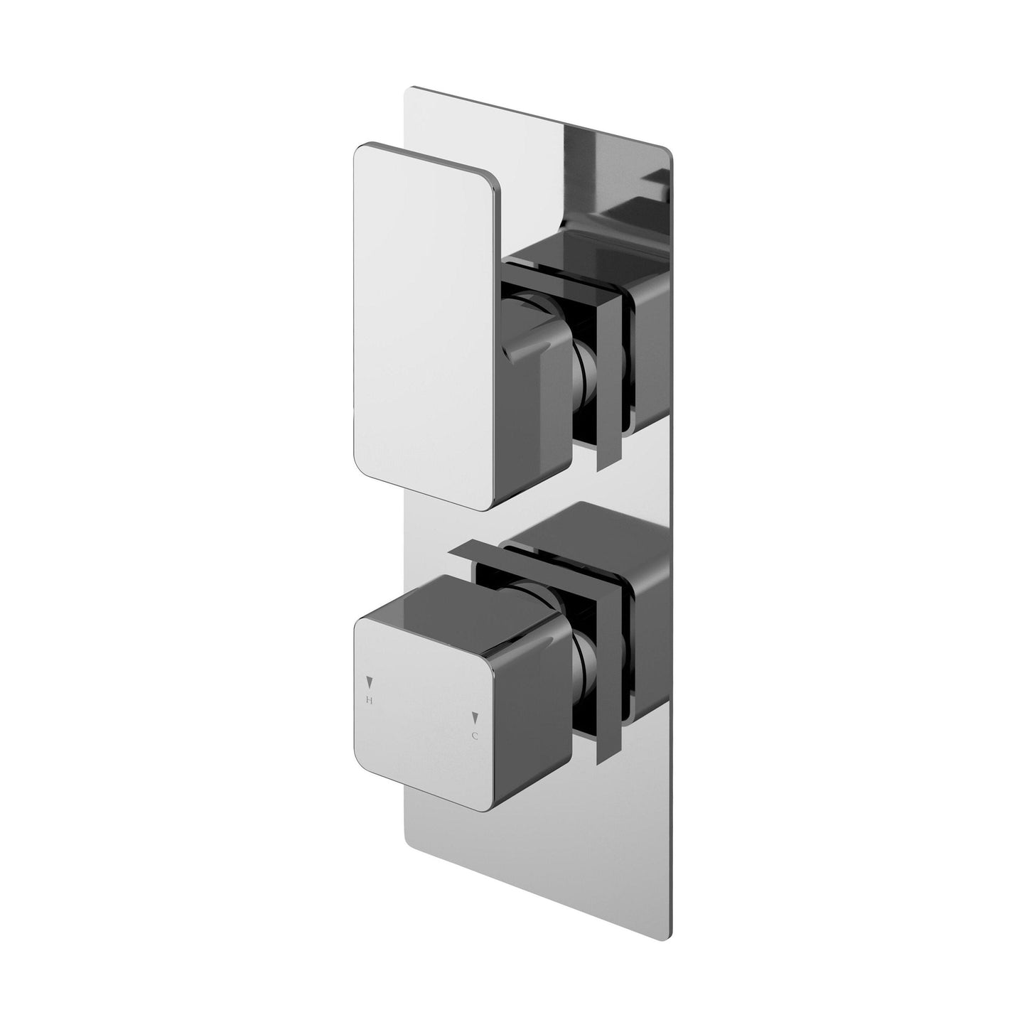 [BSEMTW01] Square Concealed Thermostatic Twin Shower Valve (1 Outlet) - Chrome - Cutout