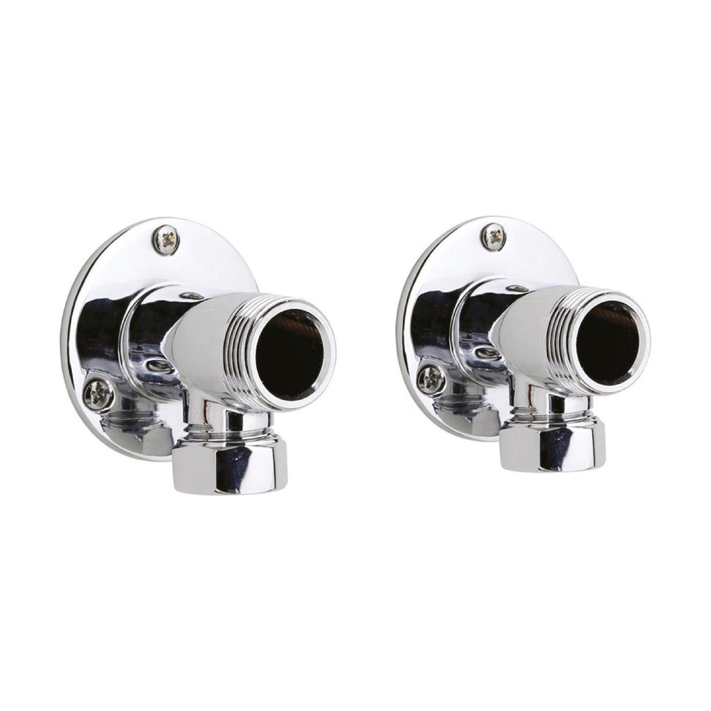 [BSEU312] Backplate Elbow Unions - Pair - Chrome - Cutout