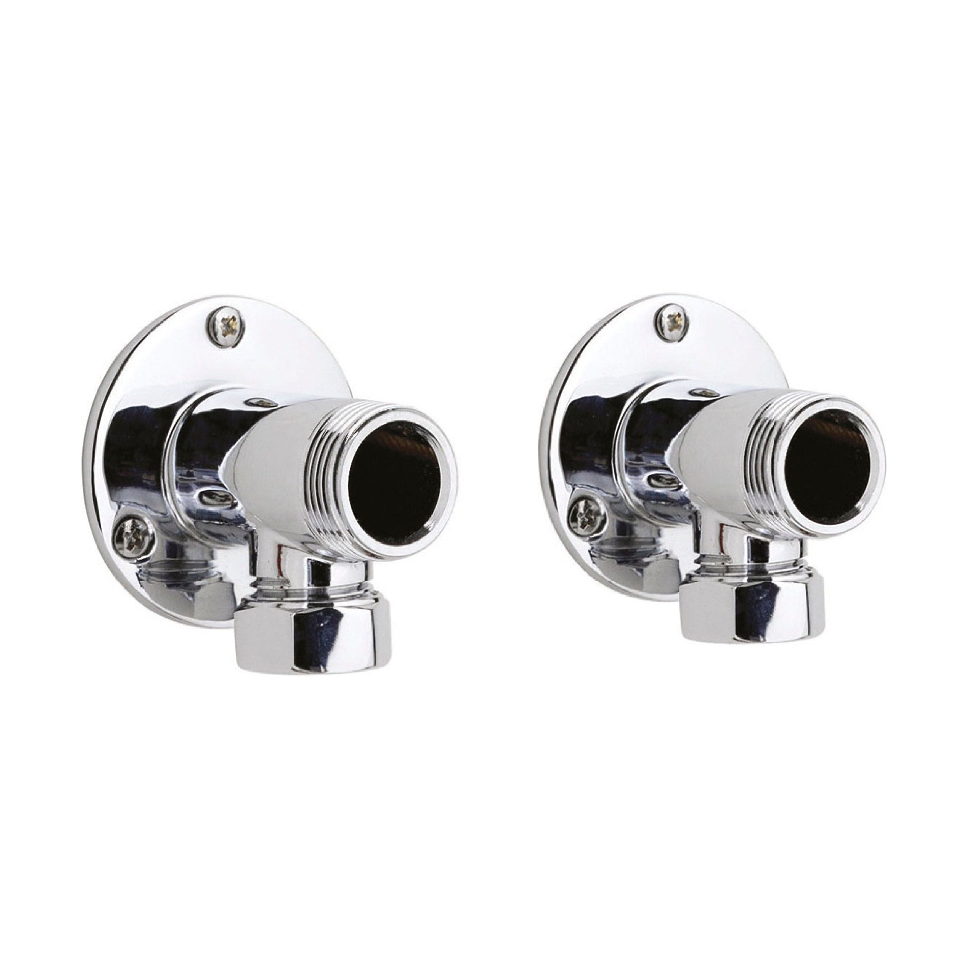 [BSEU312] Backplate Elbow Unions - Pair - Chrome - Cutout