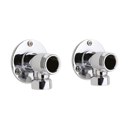 [BSEU312] Backplate Elbow Unions - Pair - Chrome - Cutout