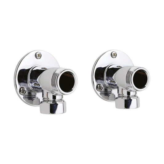 [BSEU312] Backplate Elbow Unions - Pair - Chrome - Cutout