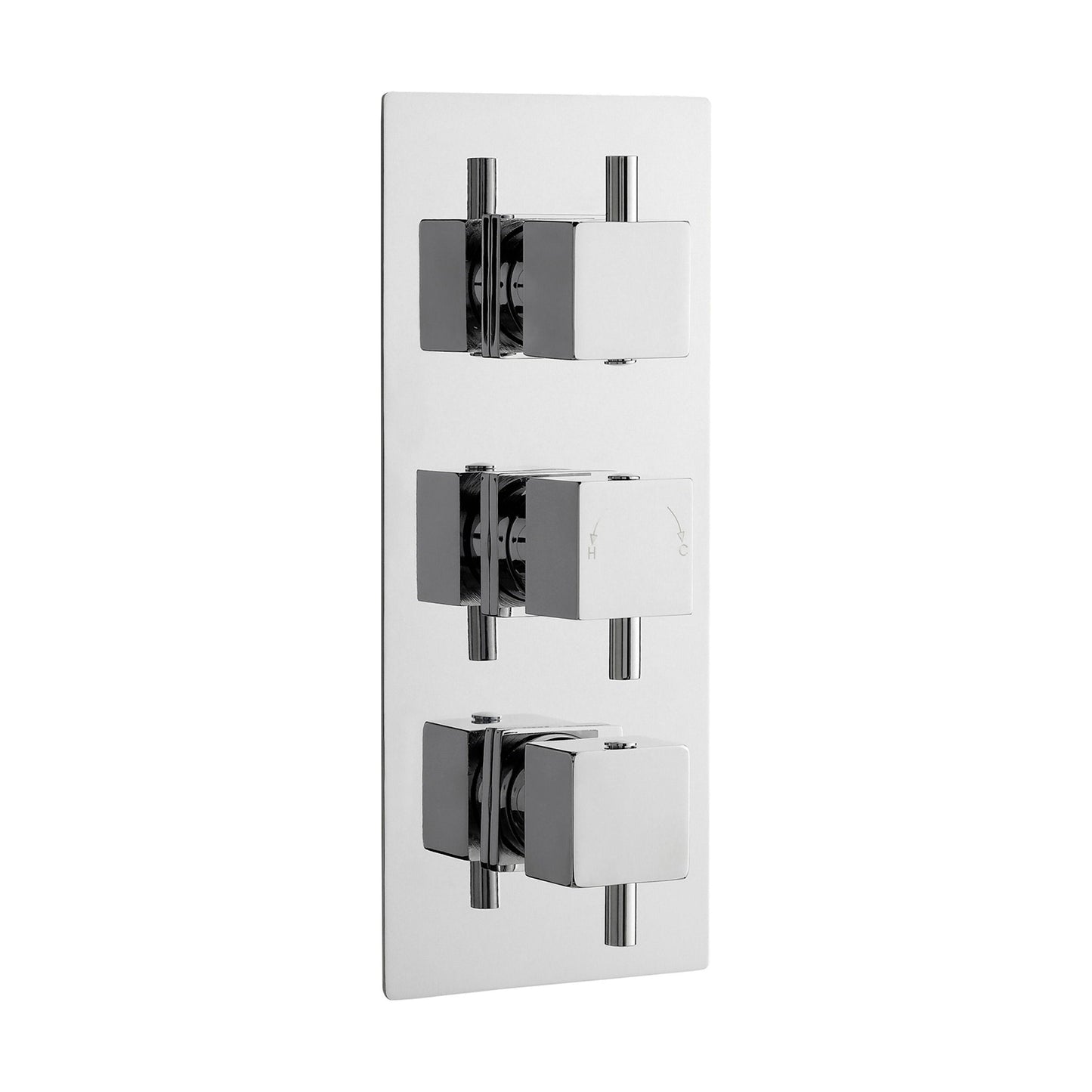 [BSFA303] Balterley Contemporary Square Concealed Triple Thermostatic Shower Valve 2 Outlets - Chrome - Cutout