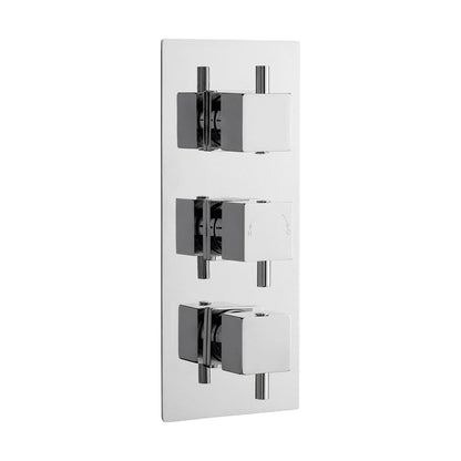 [BSFA303] Balterley Contemporary Square Concealed Triple Thermostatic Shower Valve 2 Outlets - Chrome - Cutout