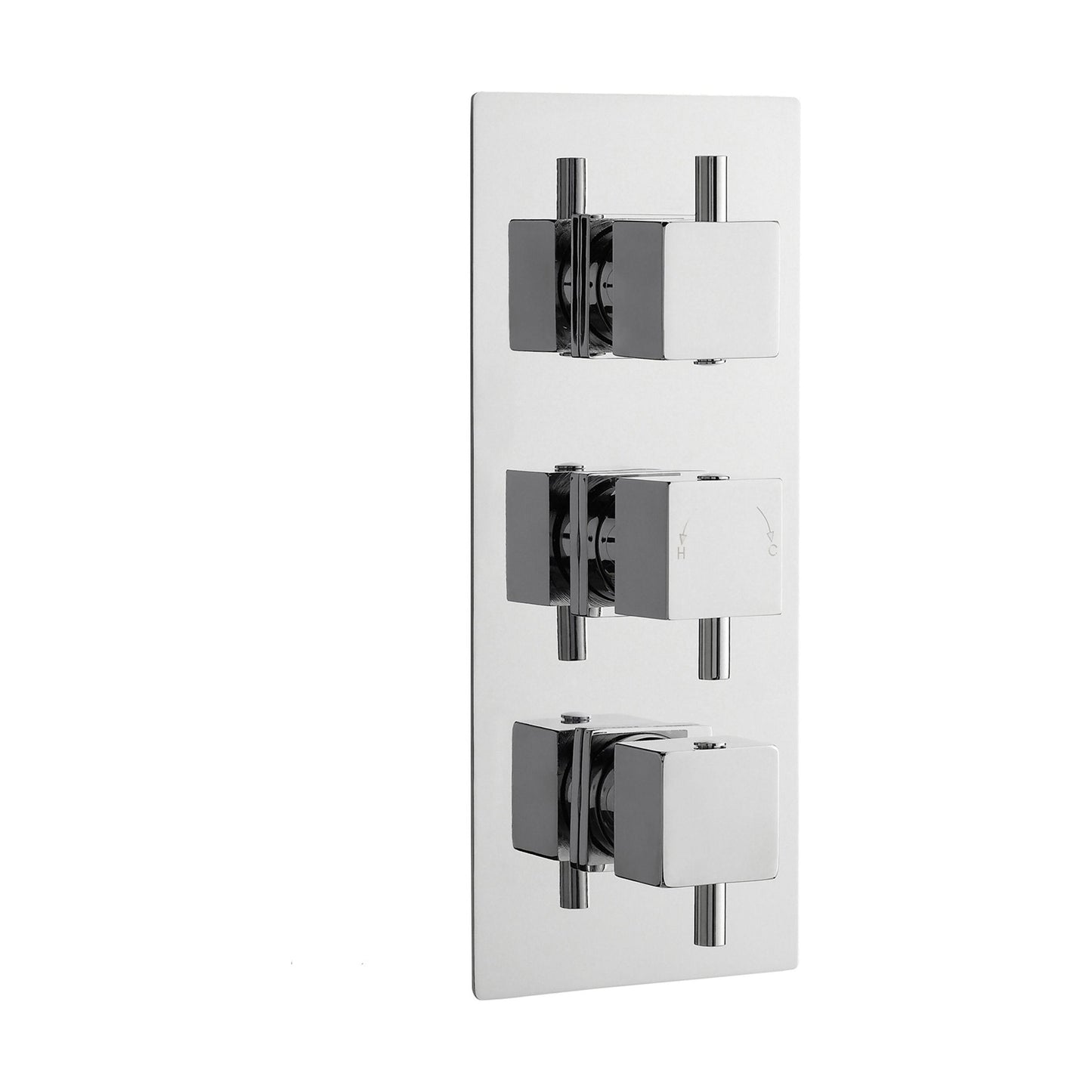 [BSFA311] Balterley Contemporary Square Concealed Triple Thermostatic Shower Valve with Diverter 3 Outlets - Chrome - Cutout