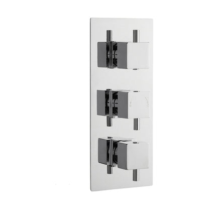 [BSFA311] Balterley Contemporary Square Concealed Triple Thermostatic Shower Valve with Diverter 3 Outlets - Chrome - Cutout