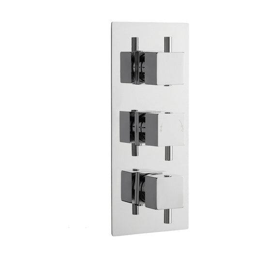 [BSFA311] Balterley Contemporary Square Concealed Triple Thermostatic Shower Valve with Diverter 3 Outlets - Chrome - Cutout