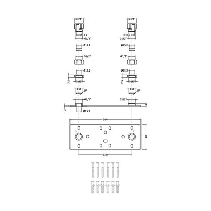 [BSFX316] Fast Fix For Bar Valve Kit - Technical Drawing