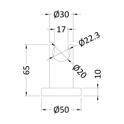 [BSHH377] Luxury Chrome Wall Mounted Shower Handset Bracket - Technical Drawing