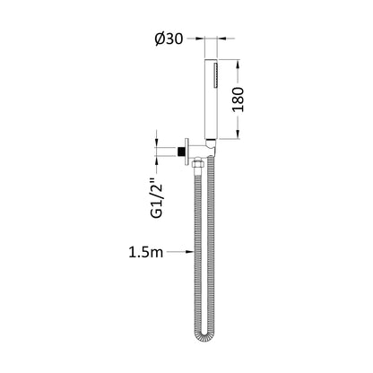 [BSHS15263] Round Outlet Elbow C/W Parking Bkt & Kit - Technical Drawing