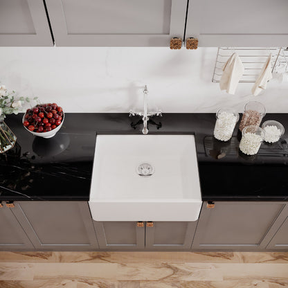 [BSK201WT4] Single Bowl Fireclay Ceramic Butler Kitchen Bundle with Compatible Waste & French Tap - Lifestyle 2