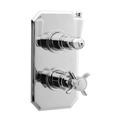 [BSKI033] Traditional Concealed Twin Thermostatic Shower Valve (1 Outlet) - Chrome - Balterley - Cutout