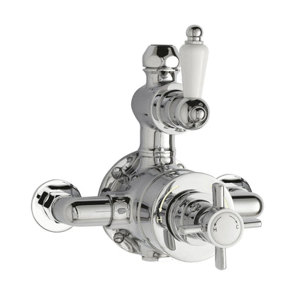 [BSKI056] Traditional Exposed Twin Thermostatic Shower Valve, 1 Outlet, Chrome Finish - Luxury Bathroom Fittings by Balterley - Cutout