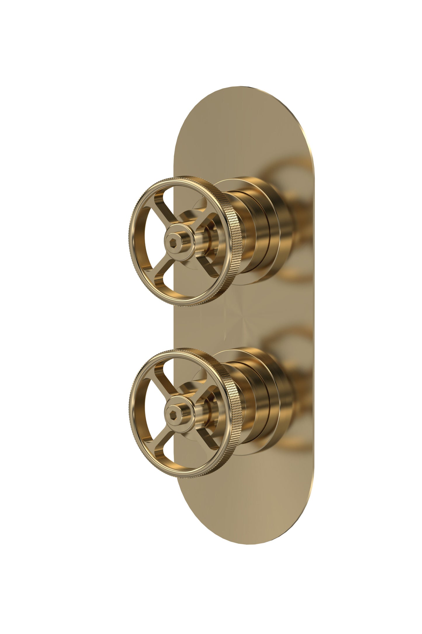 [BSKNTW802] Knurled Twin Shower Valve W/Diverter - Cutout