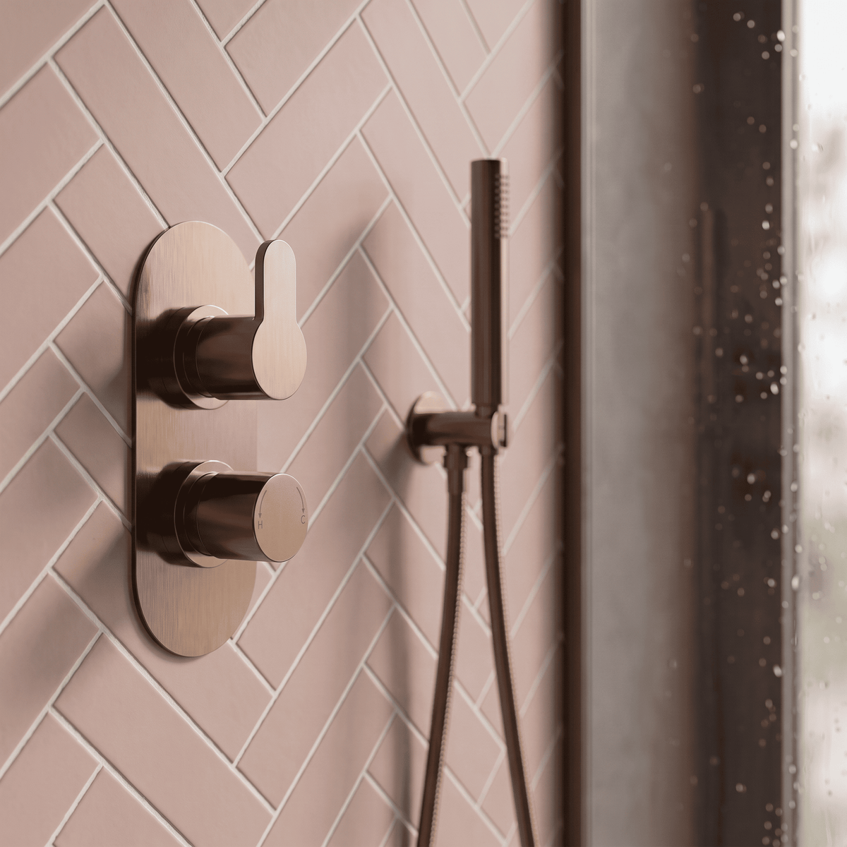 [BSPR15TW02] Consall Round Thermostatic Two Outlet Shower Valve with Diverter, Choice of Finish - Lifestyle