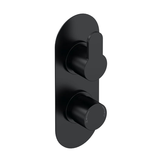 [BSPR4TW02] Consall Round Thermostatic Two Outlet Shower Valve with Diverter, Choice of Finish - Cutout