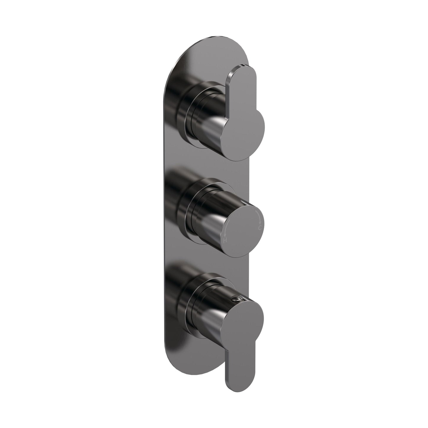 [BSPR7TR03] Consall Round Thermostatic Three Outlet Shower Valve with Diverter, Choice of Finish - Cutout