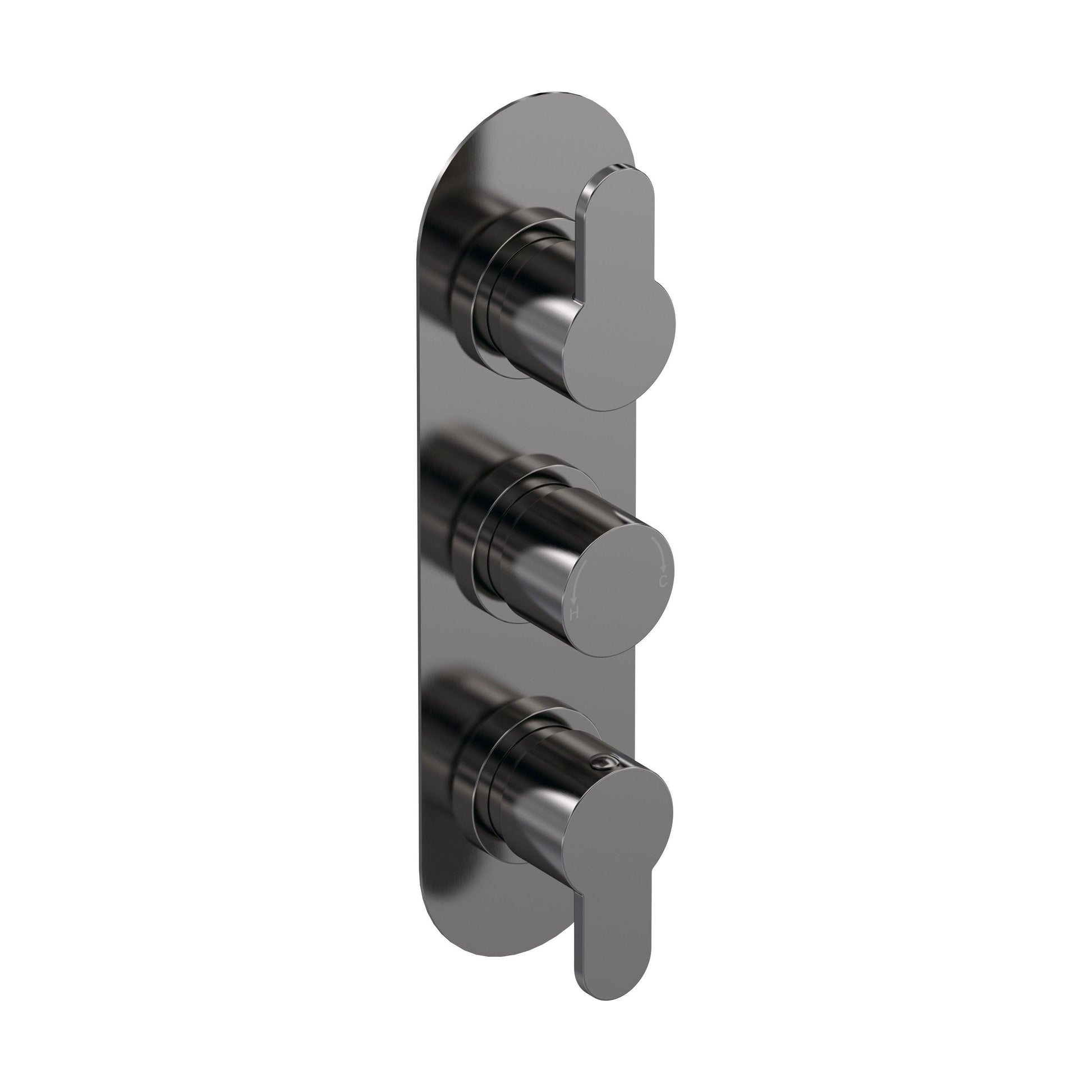 [BSPR7TR03] Consall Round Thermostatic Three Outlet Shower Valve with Diverter, Choice of Finish - Cutout