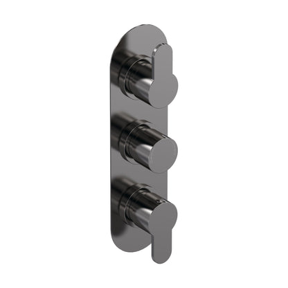[BSPR7TR03] Consall Round Thermostatic Three Outlet Shower Valve with Diverter, Choice of Finish - Cutout