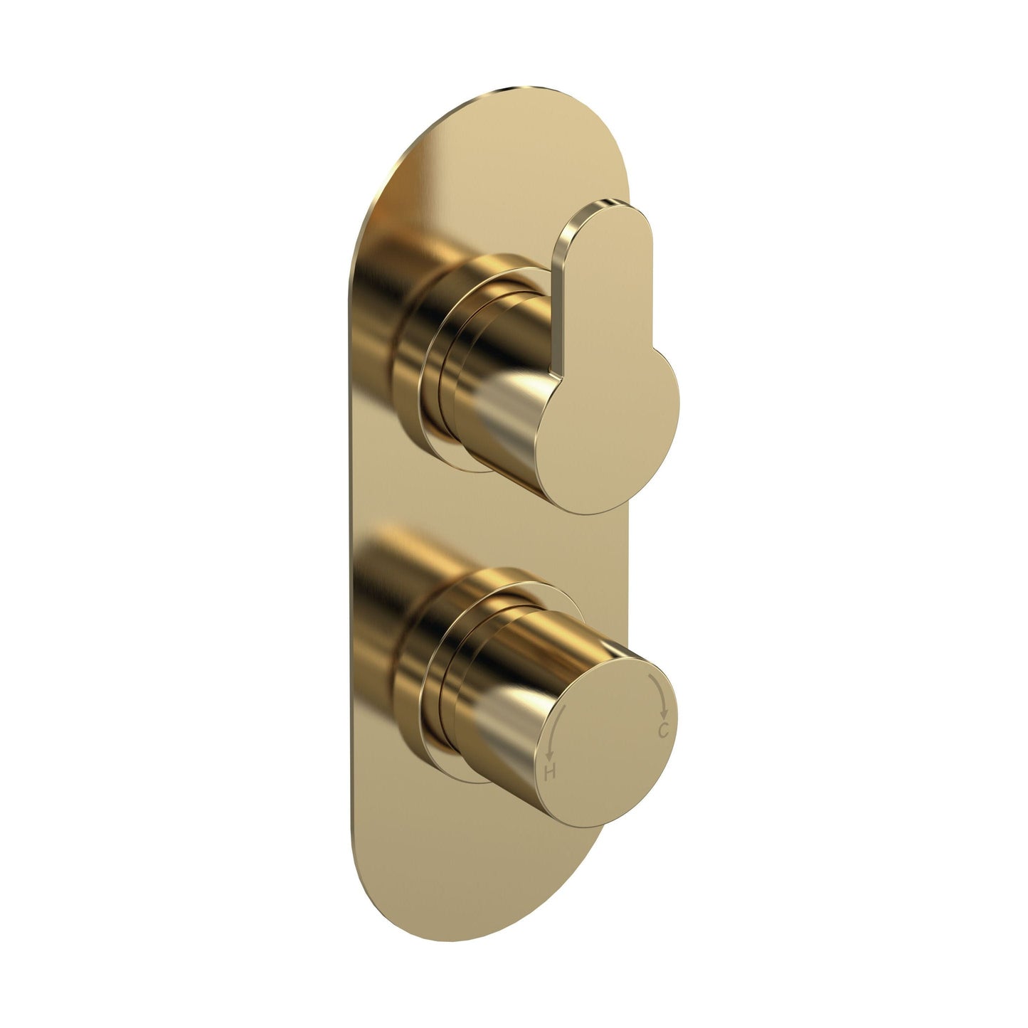 [BSPR8TW02] Consall Round Thermostatic Two Outlet Shower Valve with Diverter, Choice of Finish - Cutout