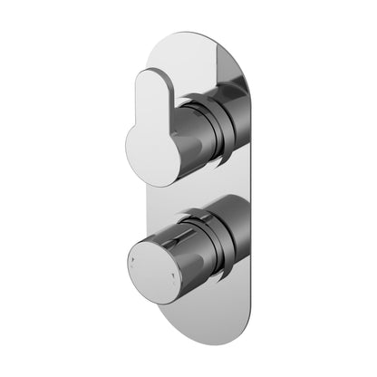 [BSPRTW02] Consall Round Thermostatic Two Outlet Shower Valve with Diverter, Choice of Finish - Cutout