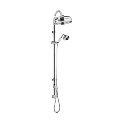 [BSRR238] Minimal Rigid Riser Shower Kit with Fixed Head & Handset  - Chrome/White - Cutout
