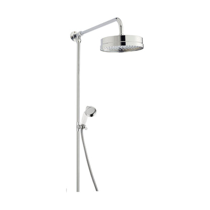 [BSRR606] Luxury Rigid Riser Shower Kit with Fixed Head & Handset  - Chrome/White - Cutout