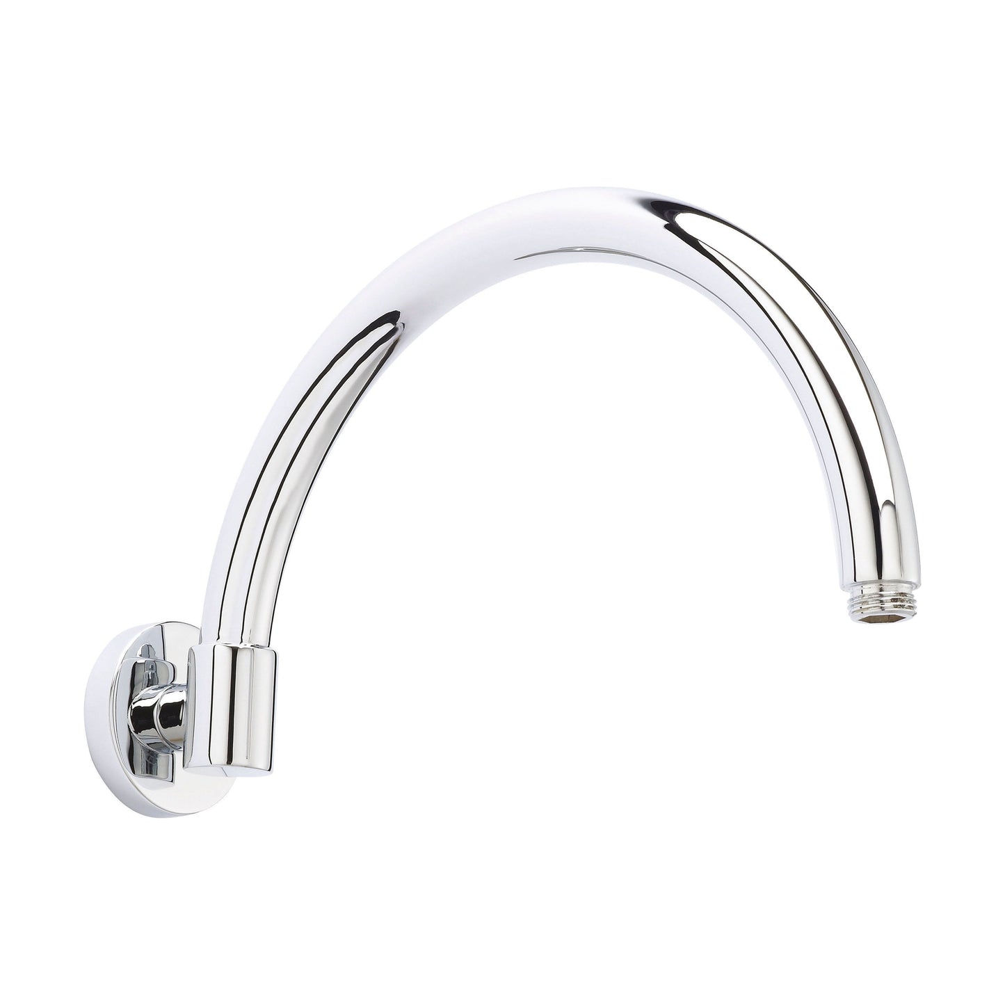 [BSSA006] Round Wall Mount Curved Shower Arm - 303mm - Chrome - Cutout