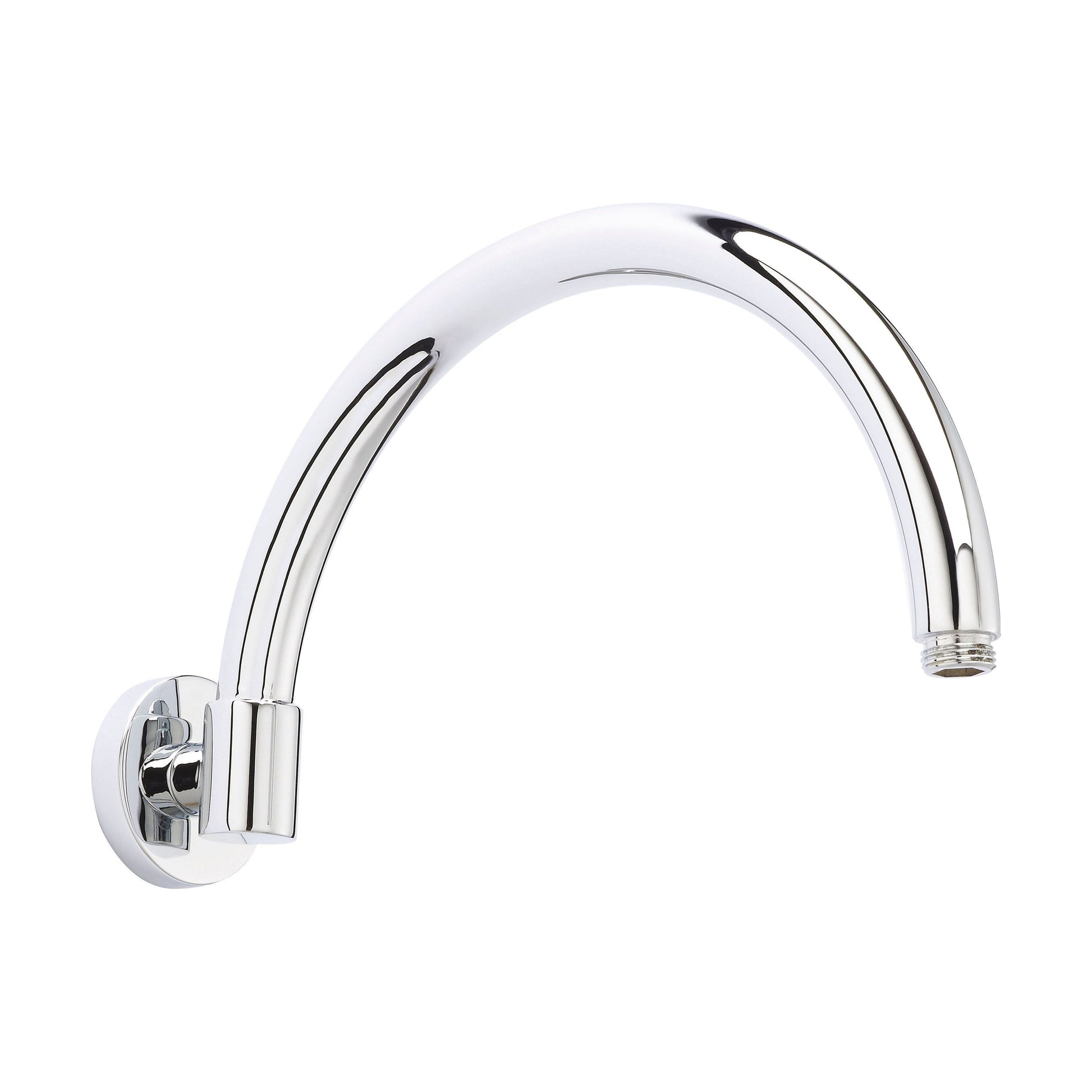 [BSSA006] Round Wall Mount Curved Shower Arm - 303mm - Chrome - Cutout