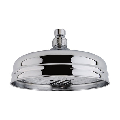 [BSSH021] Balterley Traditional Apron Fixed Shower Head 194mm, Round Design, High Flow, Wall or Ceiling Mount - Chrome Finish - Cutout