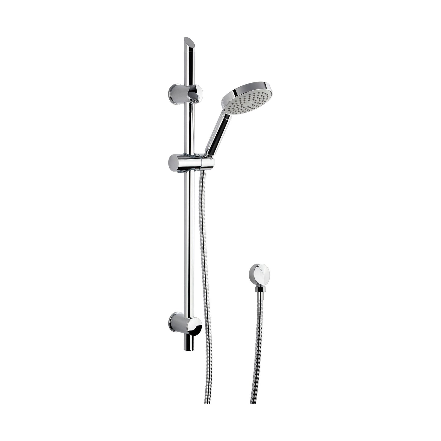 [BSSR004] Balterley Contemporary Round Slide Rail Shower Kit with Single Function Head and Outlet Elbow - Chrome - Cutout