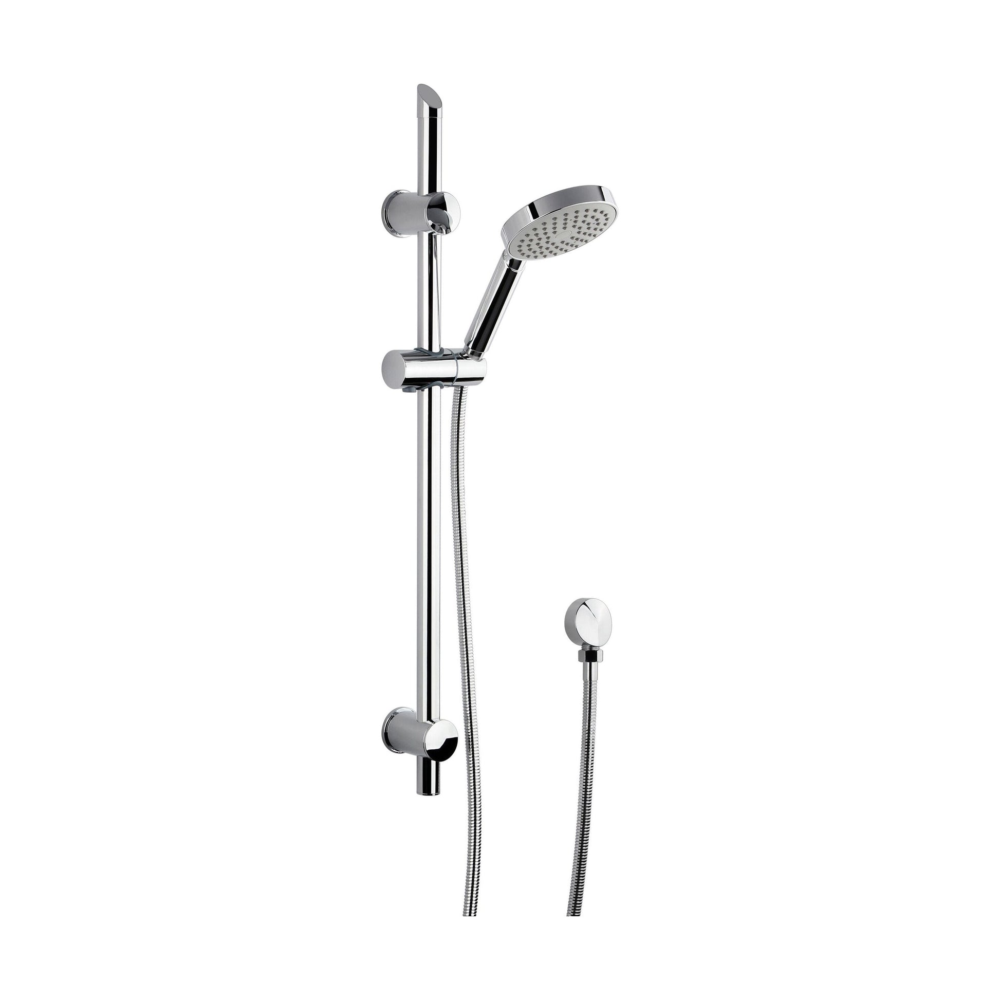 [BSSR004] Balterley Contemporary Round Slide Rail Shower Kit with Single Function Head and Outlet Elbow - Chrome - Cutout