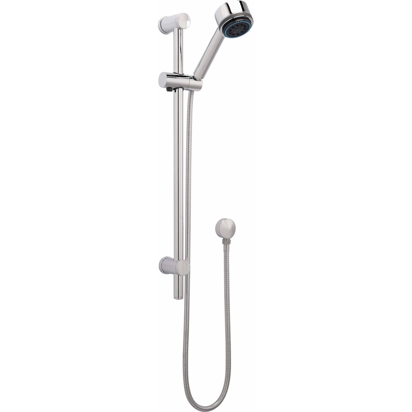 [BSSR040] Round Slide Rail Shower Kit with Multi Function Head & Adjustable Brackets - Chrome - Cutout