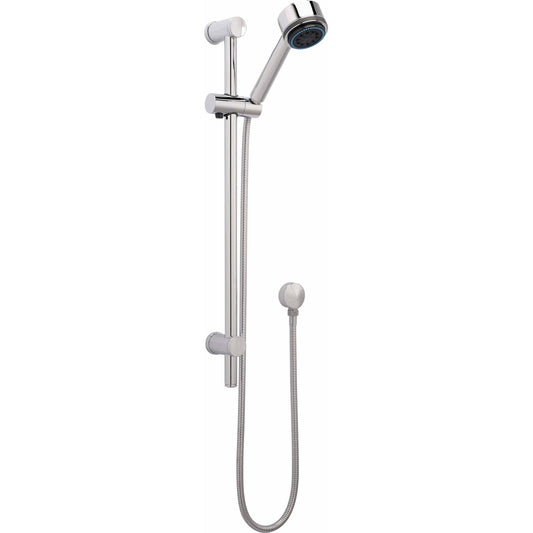 [BSSR040] Round Slide Rail Shower Kit with Multi Function Head & Adjustable Brackets - Chrome - Cutout