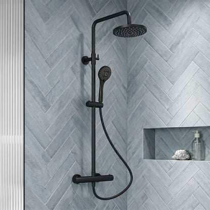 [BSTK475] Consall Round Thermostatic Shower Kit with Fixed Head & Adjustable Handset - Multiple Colours Available - Silo