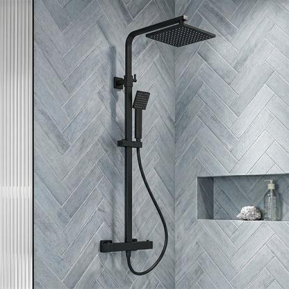 [BSTK486] Swinscoe Square Thermostatic Shower Kit with Fixed Head & Adjustable Handset - Multiple Colours Available - Silo