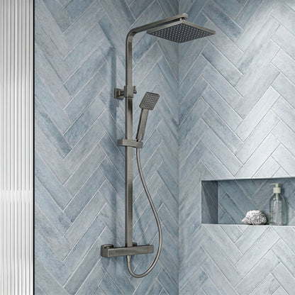 [BSTK786] Swinscoe Square Thermostatic Shower Kit with Fixed Head & Adjustable Handset - Multiple Colours Available - Silo