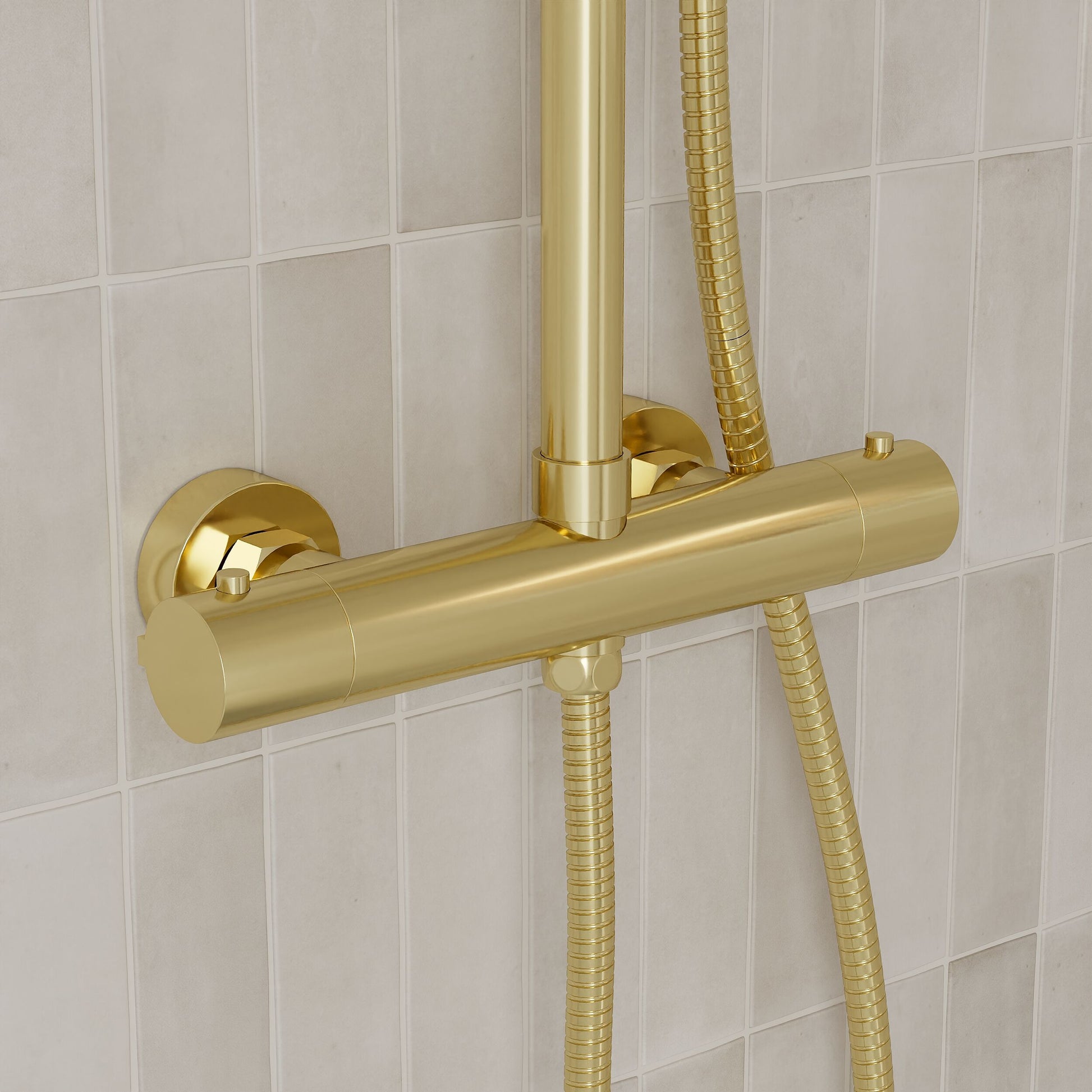 [BSTK875] Consall Round Thermostatic Shower Kit with Fixed Head & Adjustable Handset - Multiple Colours Available - Lifestyle 1