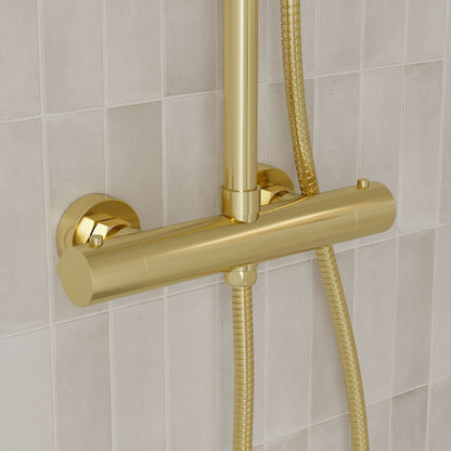 [BSTK875] Consall Round Thermostatic Shower Kit with Fixed Head & Adjustable Handset - Multiple Colours Available - Lifestyle 1