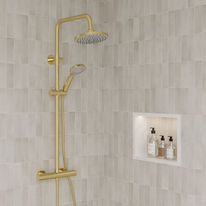 [BSTK875] Consall Round Thermostatic Shower Kit with Fixed Head & Adjustable Handset - Multiple Colours Available - Lifestyle 2